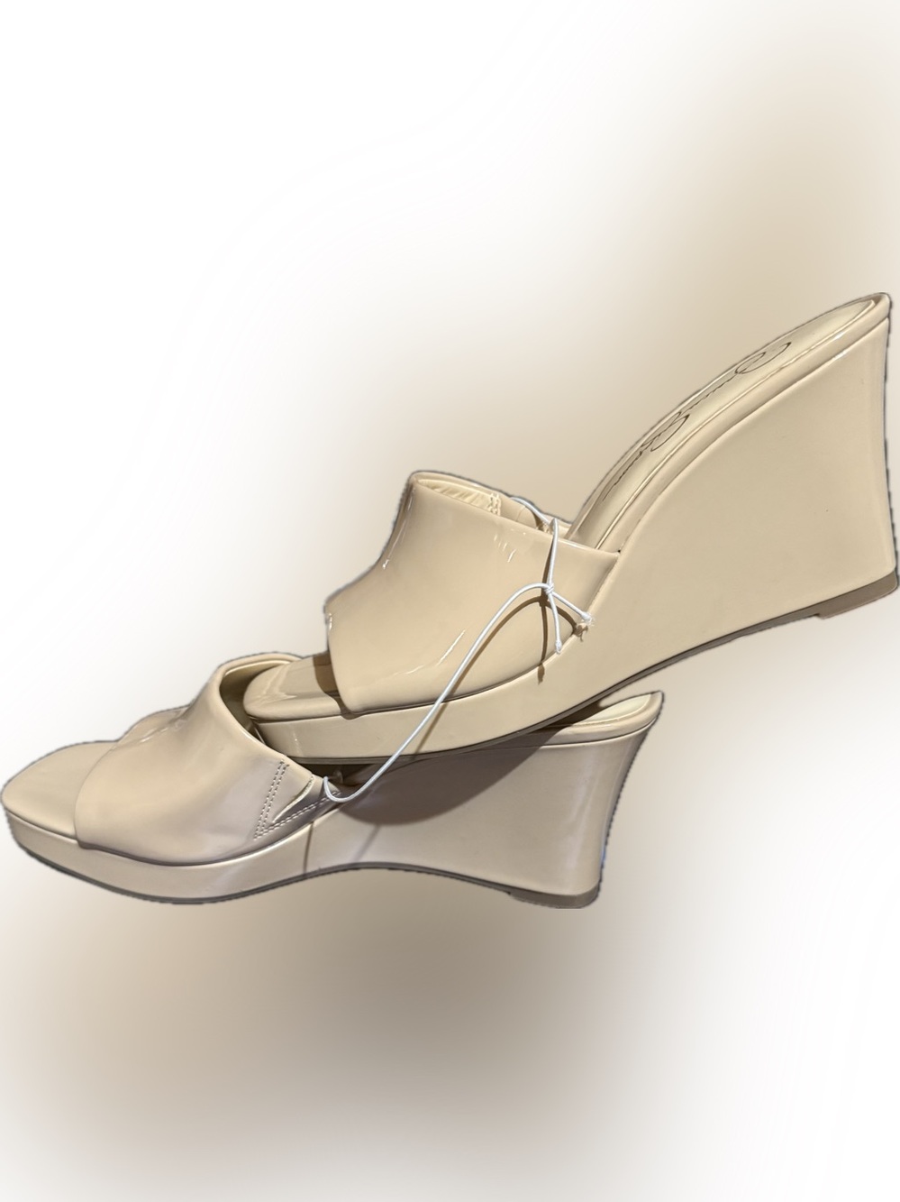 Jessica Simpson Cream Wedge Slide Sandals